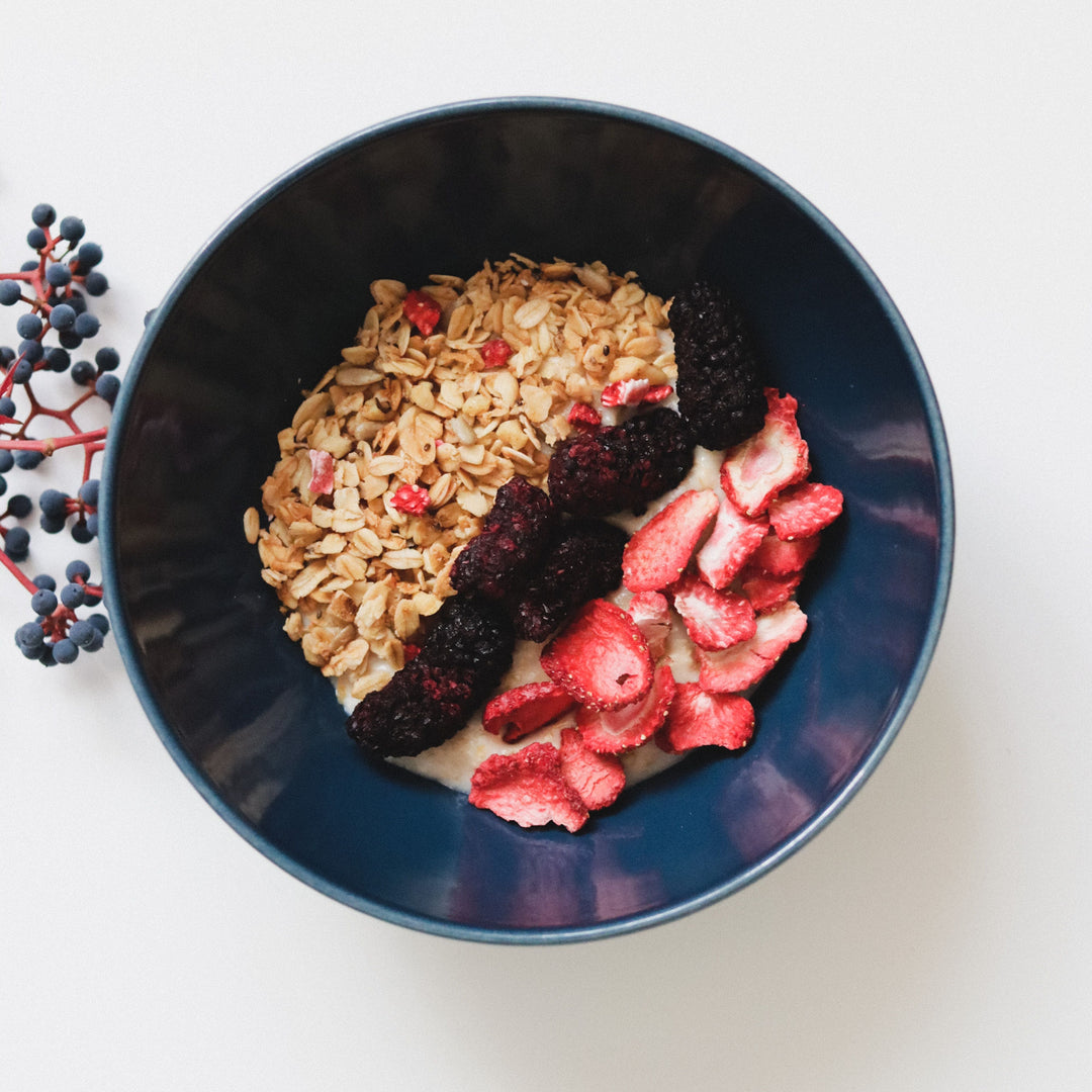 Premium organic freeze-dried strawberry pieces for smoothies and baking.