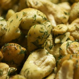 Crunchy organic dill pickled cashews savory snack