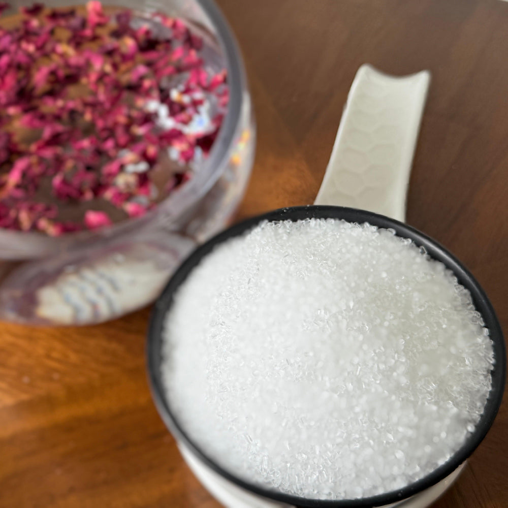 Unscented Epsom salt with high purity, perfect for soothing bath soaks, foot soaks, and general wellness