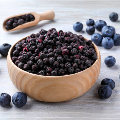 Premium organic freeze-dried blueberries for smoothies and baking.