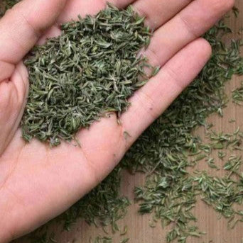 Organic dried thyme leaves with a strong, earthy aroma – perfect for seasoning soups, roasted vegetables, stews, and marinades by Purely Organic Foods

Purely Organic Foods thyme leaves, naturally dried and full of flavor – essential organic herb for Mediterranean and French cooking