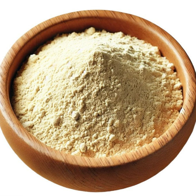 Fine ground organic fenugreek powder in golden-brown color for cooking and spice blends.

Organic fenugreek powder in a bowl, perfect for curries, pickles, and seasoning.