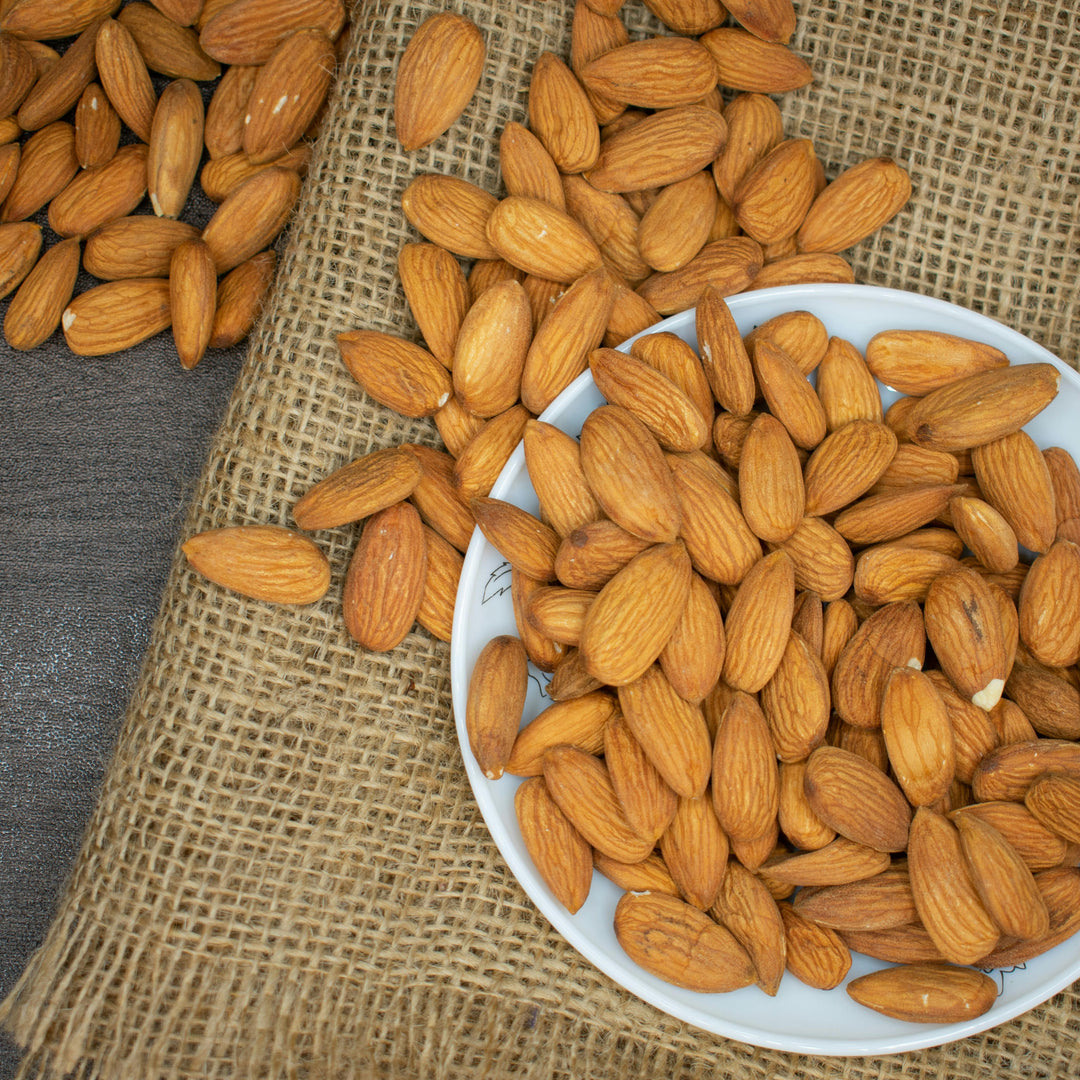 Purely Organic Foods organic Nonpareil almonds – smooth, high-quality nuts perfect for snacking, baking, and cooking