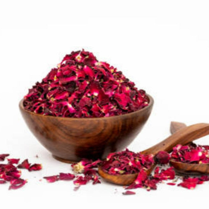 Organic dried rose petals – edible and aromatic floral herb, perfect for romantic desserts, natural body care, and calming infusions

Red rose petals by Purely Organic Foods – organically harvested, naturally dried, and beautifully fragrant for tea, decor, or skin treatments
