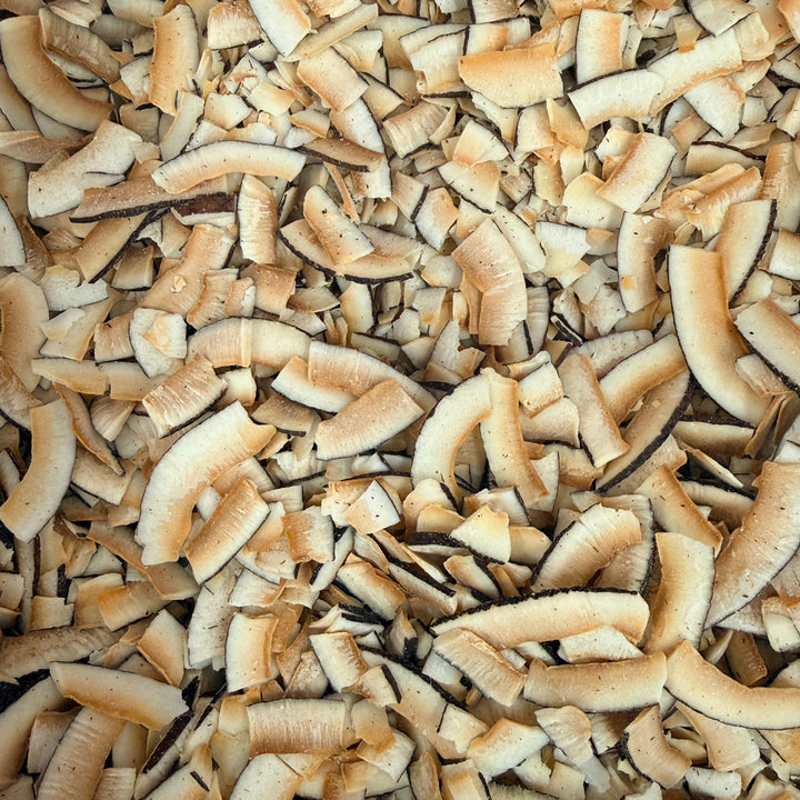 Organic Toasted Coconut Slices by Purely Organic Foods for baking, cooking, and healthy snacking.