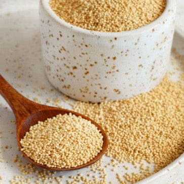 Purely Organic Amaranth Grains in bowl – organic whole grains