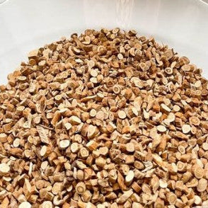 Cut and sifted organic astragalus root pieces by Purely Organic Foods for brewing tea.

Freshly packed Purely Organic Foods organic astragalus root cut and sifted for infusions.

High-quality organic astragalus root c/s from Purely Organic Foods ready for herbal preparations.