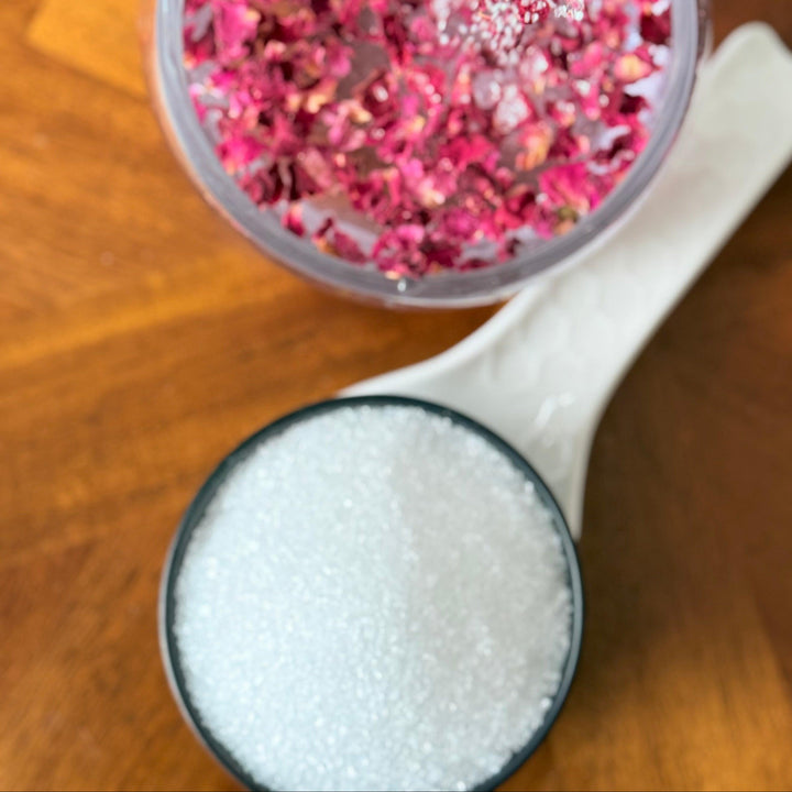 Pure and natural Epsom salt, fine grain magnesium sulfate perfect for soaking tired muscles or DIY recipes
