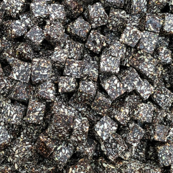 Purely Organic Foods Date, Flax & Turmeric energy chunks – nutrient-rich, natural snacks packed with antioxidants and anti-inflammatory benefits, perfect for on-the-go energy