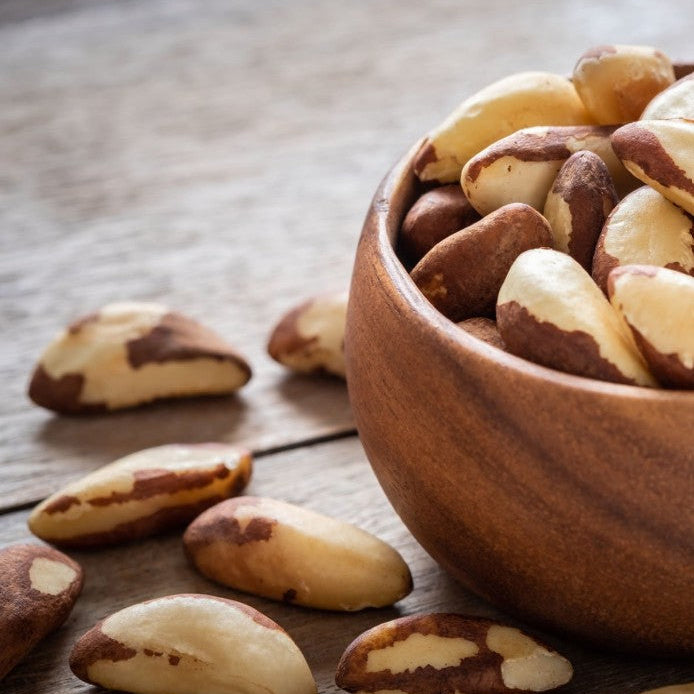 Premium organic Brazil nuts raw and whole, wholesome and crunchy nuts ideal for trail mixes, desserts, and plant-based meals – Purely Organic Foods