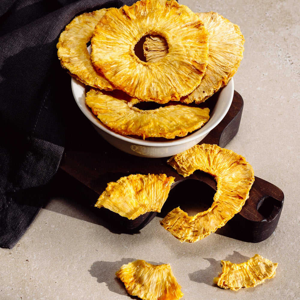 Organic dried pineapple slices, natural sweet and tangy fruit snack perfect for on-the-go and baking – Purely Organic Foods