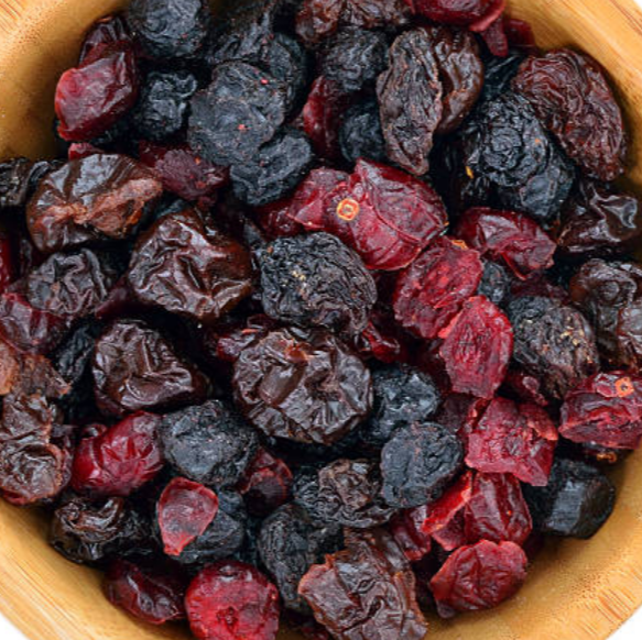Organic unsweetened tart cherries, bright red and naturally tangy, perfect for baking, cooking, or adding a tart flavor to snacks and dishes